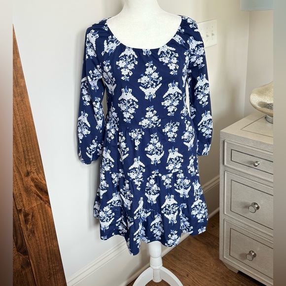 J Crew Floral Cotton Poplin Raglan Tiered Dress Size XXS - Picture 6 of 9